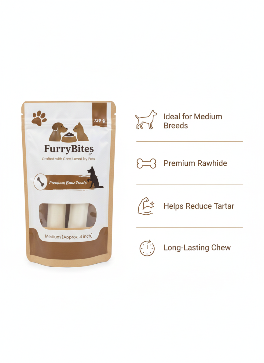 FurryBites 4 Inch Bone Treats – 2 pcs Pack
