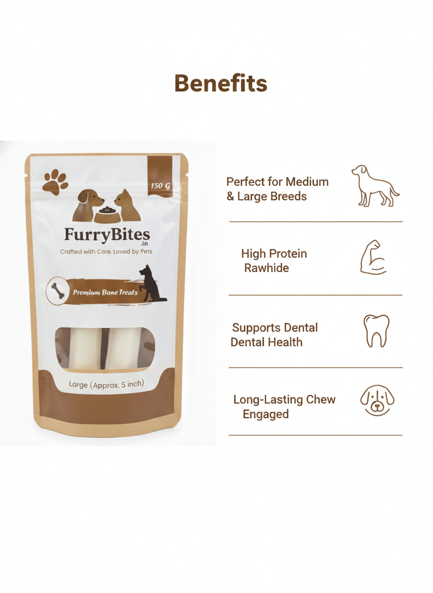 FurryBites 5 Inch Bone Treats – 2 pcs Pack