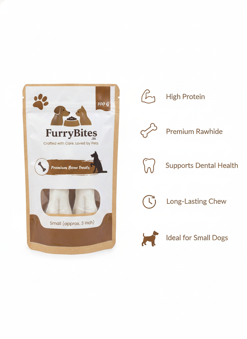 FurryBites 3 Inch Bone Treats – 2 pcs Pack